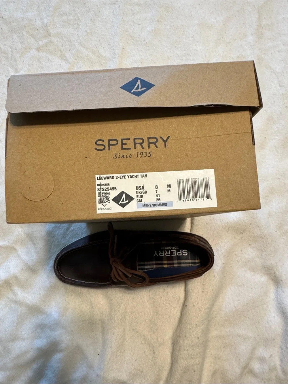 Sperry Brown Leather Classic 2-Eye Boat Shoes for Men